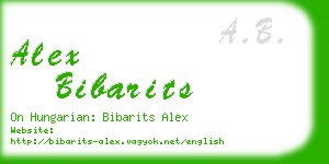 alex bibarits business card